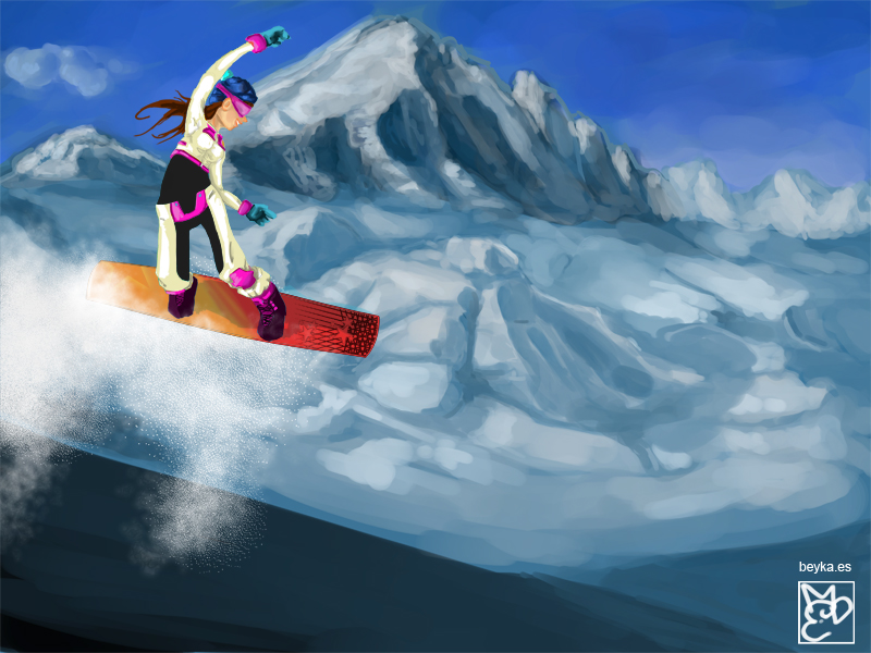 ilustración de un paisaje de montaña