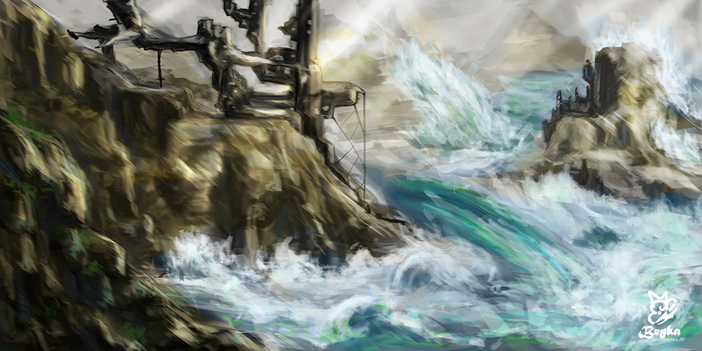 Speed painting de un paisaje marino